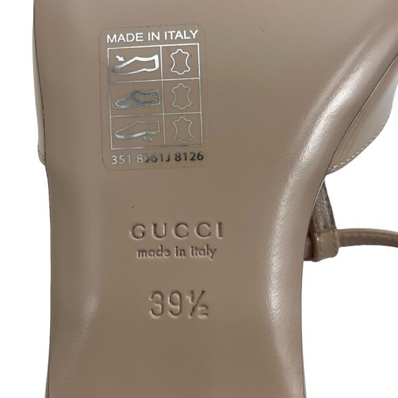 Gucci Double GG T Strap Patent Leather Ballet Flat Skin Rose Size 39.5 - Picture 9 of 15